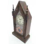 Lancet Mantel Clock: An Ansonia Clock Company walnut cased 30hr clock, with 4 1/4" dial,