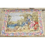 Tapestry / Wall Hanging: a large French early 20thC printed tapestry depicting an 18thC scene of