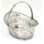 An American silver bon bon dish formed as a basket with pierced decoration.