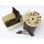 Black Forest Postman's Alarm Clock: a walnut ? Octagonal surround,