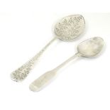 An Irish silver fiddle pattern tea spoon maker J.