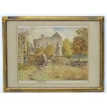 Alfred Buchner, XIX, Watercolour, Castle ruins, Signed lower right.