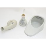 Stoneware medical aids: a Dr Nelson's 'Improved Inhaler', with bung and mouthpiece,