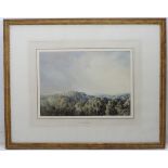 Charles Harrington (1865-1943), Watercolour, 'Hampshire' a topographical view, Details to mount.