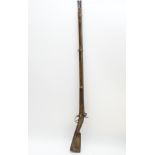 Muzzleloader: a Russian 19thC percussion smoothbore long gun. 42 1/2" steel barrel (.