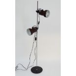 Vintage Retro : A Danish ? (Scandi) standard lamp / pair of pointable lamps with two part central