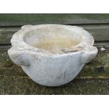 Marble Crucible / Mortar: An ornamental garden mortar. Approx.