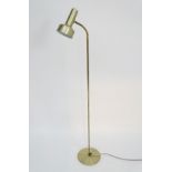 Vintage Retro : A Scandi standard lamp / pointable reading lamp with flexible section on central