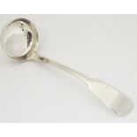 A Scottish silver fiddle pattern sauce ladle hallmarked Edinburgh 1855 maker Samuel Weir.