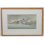 Sybil Mullen Glover ( 1908-1995) Marine School Watercolour, ' A Fortress in England ' ,