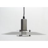 Vintage Retro: Danish / Scandi Light Studio hanging pendant lamp / light in brushed pewter livery,