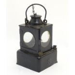Railway Lamp : a black painted 'LNER' Welch Patent oil lamp.