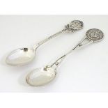 Golf interest : A silver teaspoon with crest for Bramall Park Golf Club maker Levi & Salaman,