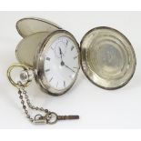 American Silver Coin Pocket Watch: a key wind 'warranted coin silver' Hunter pocket watch,