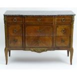 An early 20thC mahogany marble topped commode,