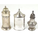 3 assorted silver pepperettes hallmarked Sheffield 1919 maker Walker & hall.