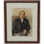 Victorian Portrait School, Watercolour, Thomas Viner at Foot of Hungerford Bridge,