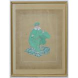 Gino Carlo Sensani (1888 - 1948), Watercolour, Costume design in green, man with glasses,