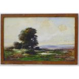 John Baragwanath King (1864-1939), Gouache, The edge of the moor, Signed lower right.