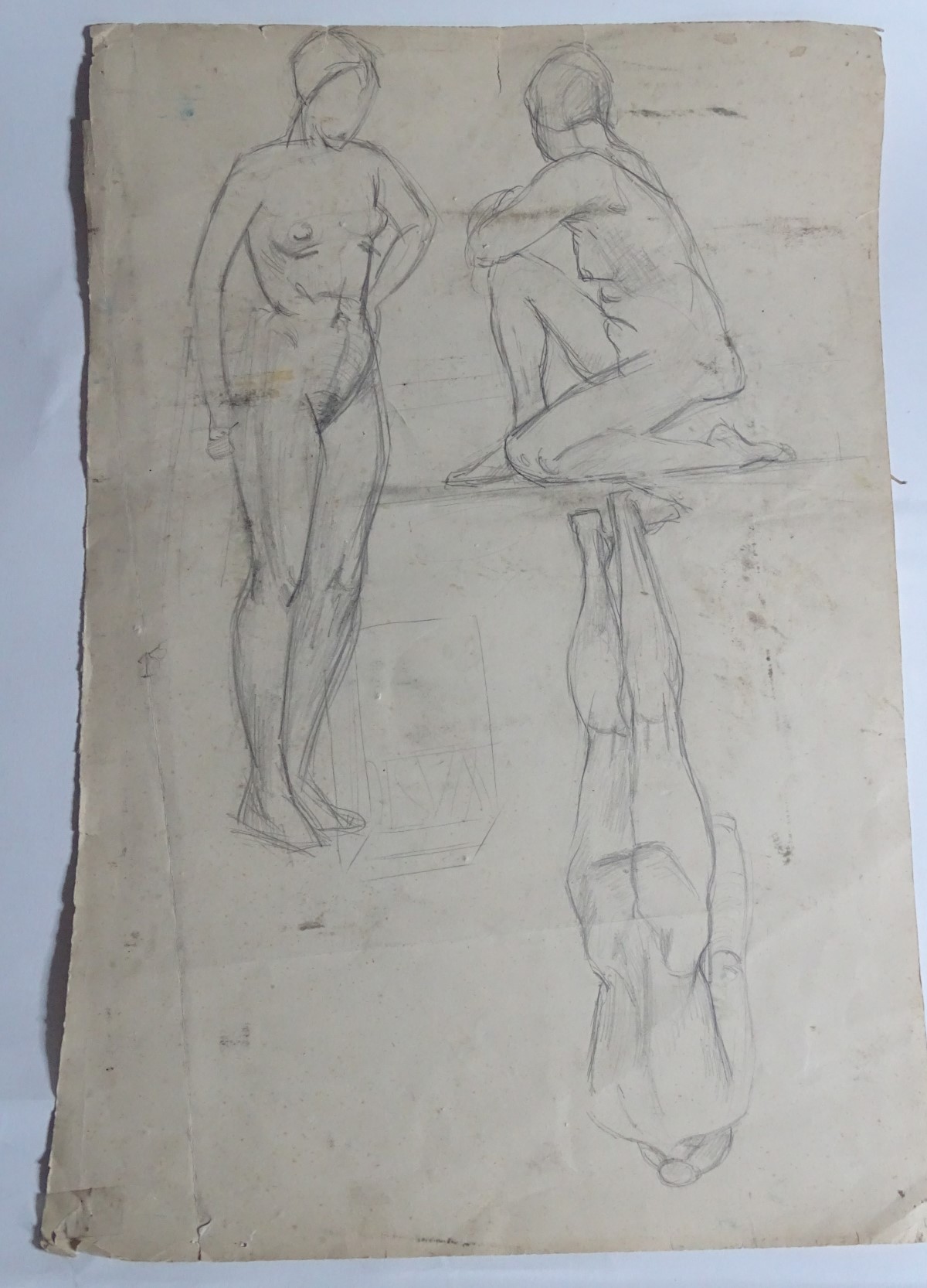 A folio containing two pencil drawings, - Image 5 of 6