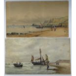 John Francis Branegan (1843-1909), Watercolour and gouache, a pair, 'Coast Scene' & 'Black Hab,