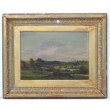 Hopkins Horsley Hobday Horsley, XIX-XX, Oil on canvas, Watermeadow near a church,