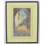 ELGS, early XX, Arab School, Watercolour, ''David's Citadel by Jaffa Gate",