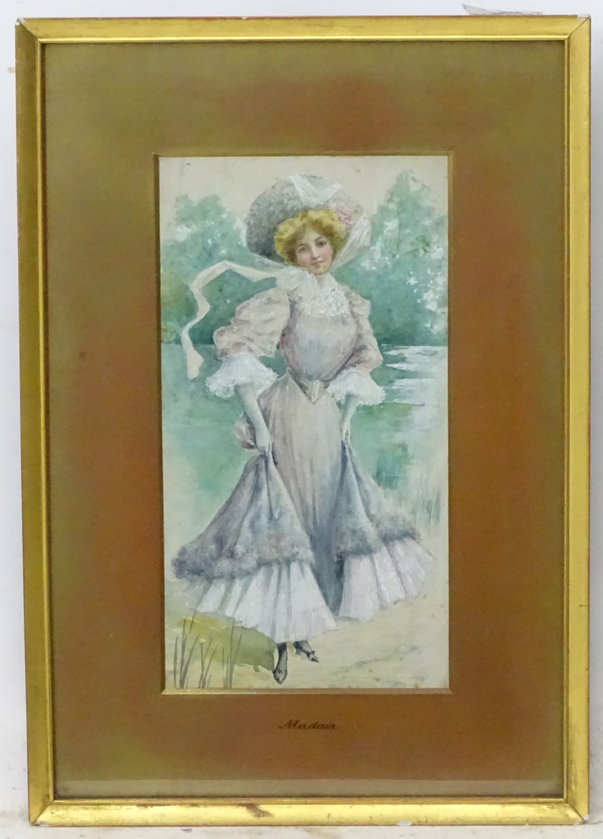 Indistinctly Signed, Watercolour and gouache, 'Madam' portrait of an Edwardian lady,