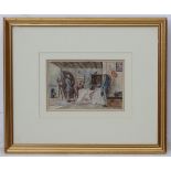 Indistinctly signed, 1908, Pencil and watercolour, 'Last Act of Puccini's L Boheme,