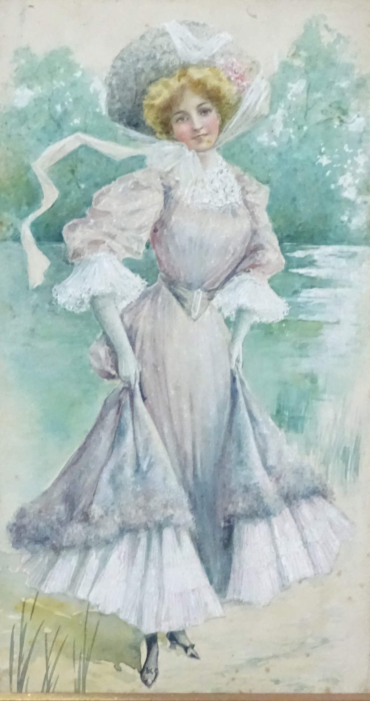 Indistinctly Signed, Watercolour and gouache, 'Madam' portrait of an Edwardian lady, - Image 4 of 7