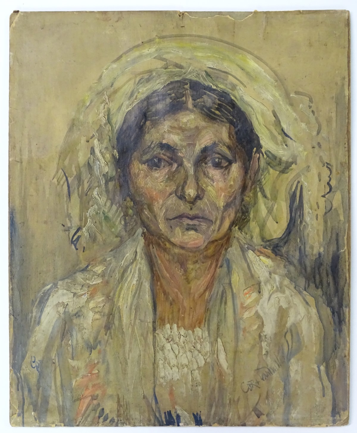 Cora Van Milligan, 1928, Oil on board, Portrait of a woman,