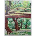 Maylor, XX, Oil on board, a pair, 'Heath Landscape I', 'Four Trees, Hampstead',