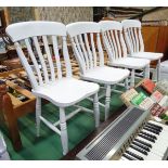 Four white painted farmhouse chairs (2+2) CONDITION: Please Note - we do not make