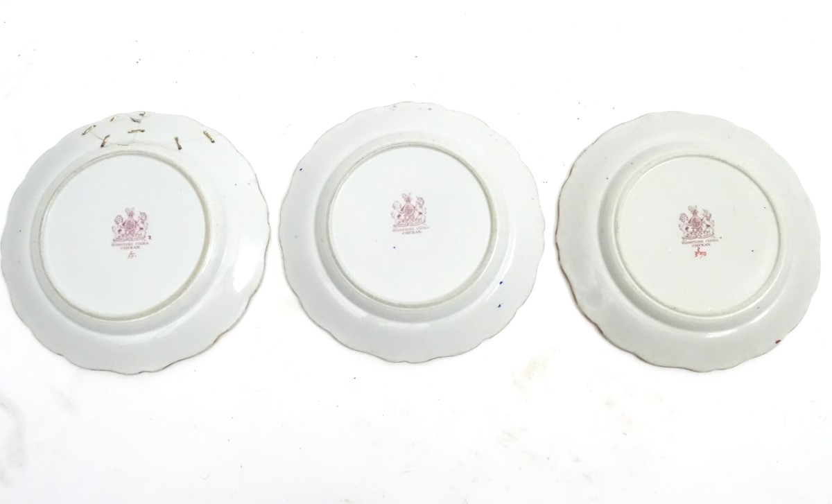 An assorted quantity of iron stone china dinner wares with a chinoiserie scene and clobbered - Image 12 of 15