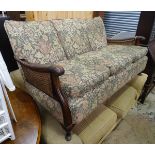 A bergere 3 seater sofa with William Morris cushions CONDITION: Please Note - we do