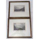 A pair of small framed prints,