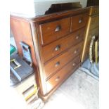 A late Victorian mahogany chest of drawers with shell handles CONDITION: Please Note