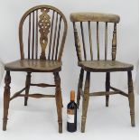 A wheelback chair together with a foot stool and two other associated chairs CONDITION: