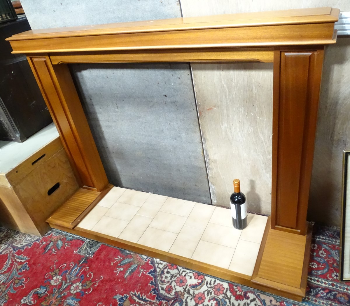 A mahogany fire surround and base CONDITION: Please Note - we do not make reference - Image 2 of 3