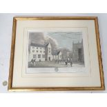 A lithograph depicting King's School,