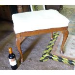 A walnut occasional stool with cabriole legs CONDITION: Please Note - we do not