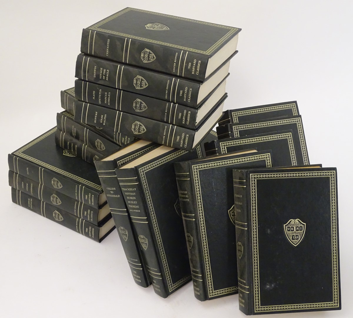 Books: A set of Harvard Classics books including Dante, Bacon Milton Browne, Chaucer to Gray,