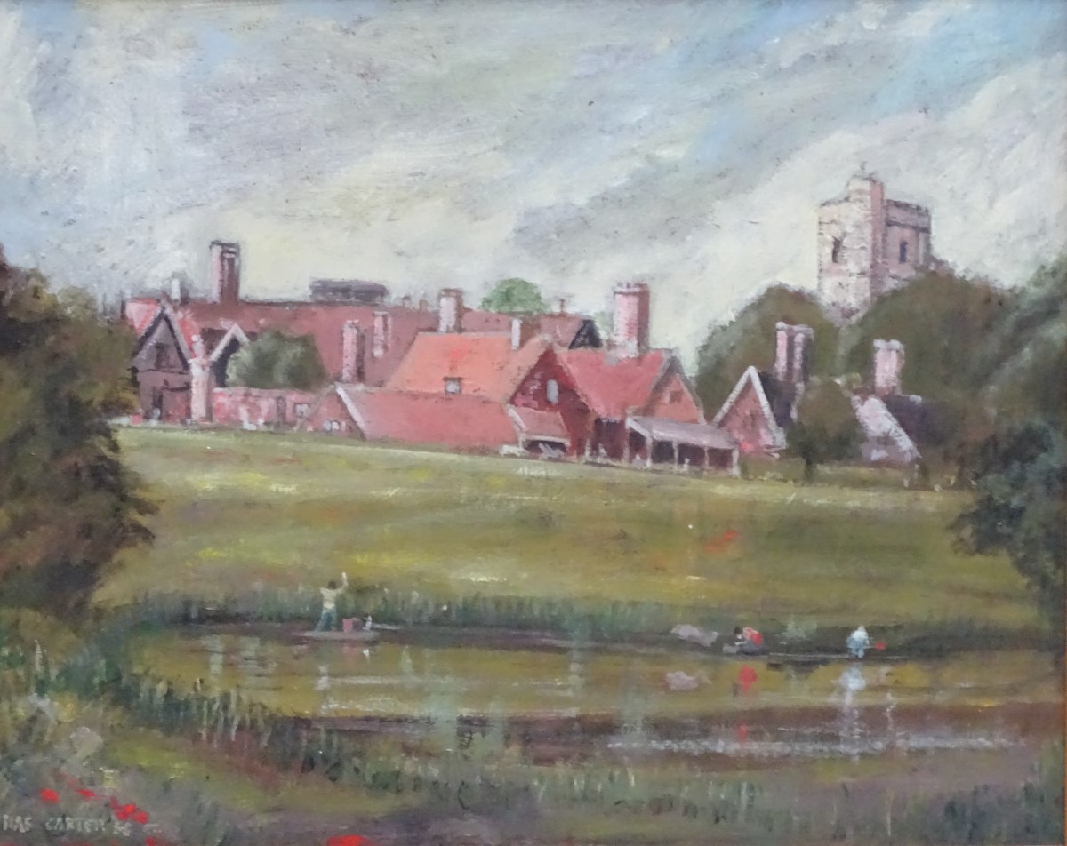 Carter, 56, Oil on board, The Village of Dinton, near Aylesbury and St Peters church, - Image 2 of 4