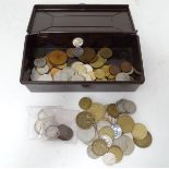 A quantity of coins, to include Canadian, American, French etc.