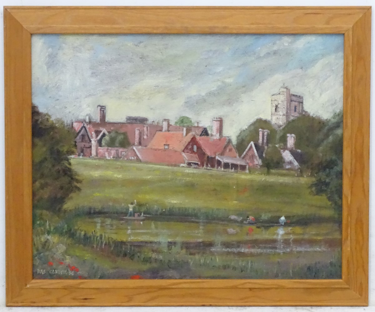 Carter, 56, Oil on board, The Village of Dinton, near Aylesbury and St Peters church,