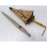 A bamboo parasol and an umbrella (2) CONDITION: Please Note - we do not make