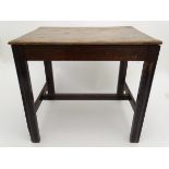 A late 18thC mahogany low table / stool with moulded legs and a chamfered frame,