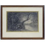 **WITHDRAWN FROM AUCTION** Joseph Hoger (1801-1877), Austrian, Pencil, Vista besides river,