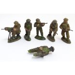 Military Toys: a group of unusual sculpted composite soldier figures, formed as WWII (World War 2,