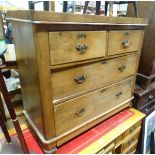 A Victorian walnut 2 over 2 chest of drawers CONDITION: Please Note - we do not